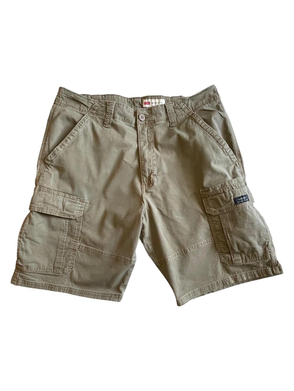 Wrangler Cargo Shorts Men’s 34x10 Brown Relaxed Fit Casual
